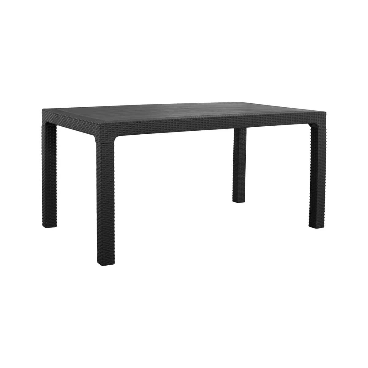 Mesa de centro rectangular de ratán con patas de metal negro de 110 cm  Doriane
