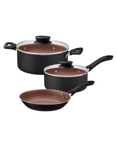 Batería de Cocina Tramontina Linz 27899/536 Antiadherente 3 Piezas Negro