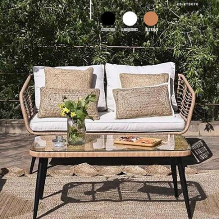 Juego De Jardin Avelino Set Venecia Sillones C/Almohadones + Mesa Auxiliar