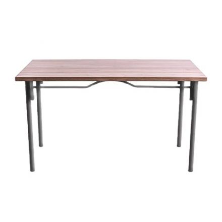 Mesa de Cocina Rina Caño Gris Tapa Haya 1.40M