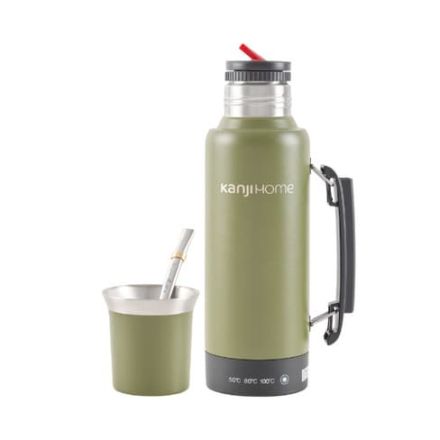 Termo Electrico Kanji T-mate KJH-PE10M-V 1l Con Mate Y Bombilla Verde